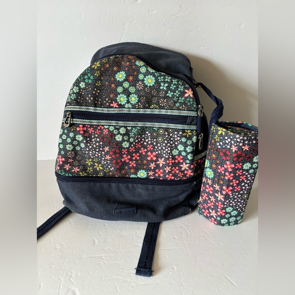 Sakroots Entrada Denim Floral Backpack With Pencil Case